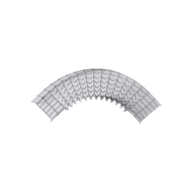 Curva Pre-Fabricada Horizontal de 90° con medidas de 54 mm de Peralte y 300 mm Ancho (54/300 mm) | CH-C90-54/300EZ