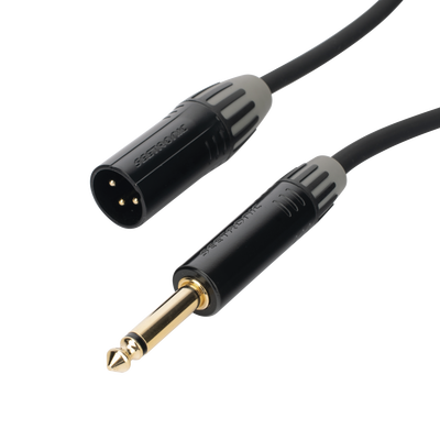Cable de Audio | XLR 3 Polos Macho a Plug 1/4 in mono | Conector Seetronic Serie M SCMF3 - MP2X | Longitud 3m | CMC-MM3-PM-L-3M