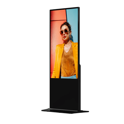 Pantalla Táctil de 55" 4K para Publicidad Digital / Base para Piso (Tótem) / Gestión de Contenido y Control Centralizado | DS-D6055UT-D/S