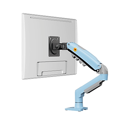 Brazo Ajustable para Monitor Ergonómico / Compatible con Monitores de 17" - 30" / Capacidad de Peso hasta 9 kg / Rotación 360° / Inclinación +85° a  -30° / Giro 180° / Ajuste de Resorte de Gas / Color Azul | F80NBB