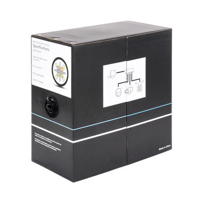 Bobina de Cable 305 Metros (1000 Pies) Cat6, 24 AWG, Climas Extremos, Color Negro, Sin Blindar, para Intemperie | PRO-CAT-6-EXT-LITES