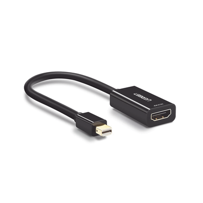 Convertidor Mini Display Port a HDMI / 4K@30Hz / Thunderbolt / Blindaje Interno Múltiple / Carcasa ABS / Longitud de 25 cm (9.84 pulgadas) | 40360