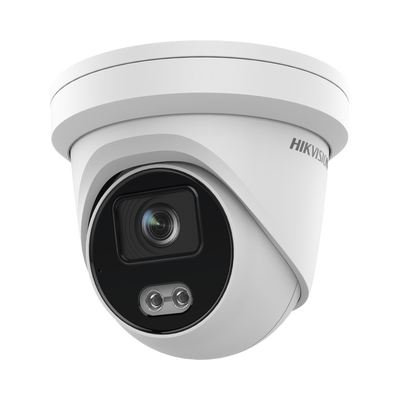 Turret IP 4 Megapixel / Imagen a color 24/7 / Lente 4 mm / Luz Blanca 40 mts / Exterior IP67 / Micrófono Integrado / WDR 120 dB / Audio y Alarma / Onvif / MicroSD | DS-2CD3347G2-LS(U)(C)