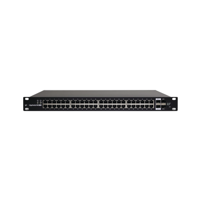 Switch EdgeMAX Administrable de 48 Puertos Gigabit con PoE+/PoE Pasivo 24V + 2 Puertos SFP + 2 Puertos SFP+, 500 W | ES-48-500W