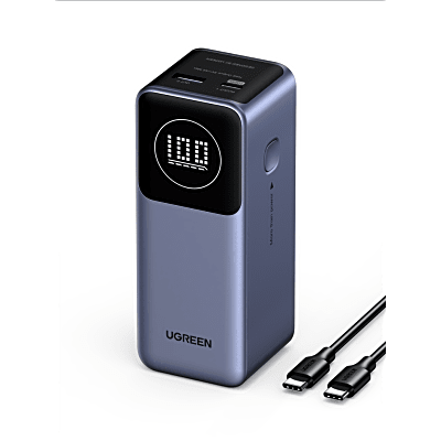 Power Bank de 12000mAh | 2 Salidas 100W Max. | USB-A + 1 USB-C | PD 3.0 | QC3.0 | FCP | SCP | Pantalla Inteligente | Carcasa Ignifuga | Color Gris | Incluye Cable USB de 50cm | Carga tu Laptop de Manera Segura. | 35526B