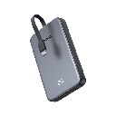 Power Bank 10000mAh con Cable Integrado 20W / Puerto USB-C PD3.0 PPS / Puerto USB-A SCP 22.5W / Batería Polímero Litio / Protecciones Múltiples / Indicador Digital / Material V-0 | 75161B