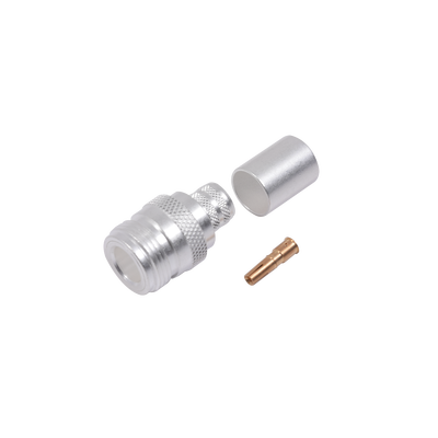 Conector N Hembra de Anillo Plegable para Cables 9913, 8214, LMR-400, RG8/U-SYS, RFLASH-1113, Plata/ Oro/ Teflón. | RFN-1028-SI