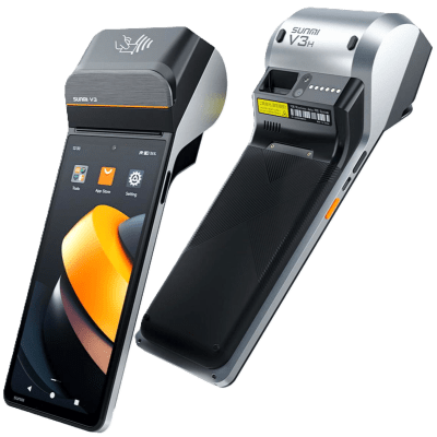 Terminal Móvil Inteligente SUNMI V3 / Pantalla HD+ 6.75" / Procesador Qualcomm Hexa-Core / Impresora Térmica 58 mm / Escáner Láser 2D / NFC SoftPOS / 3GB RAM + 32GB Almacenamiento / Android 13 / 4G LTE / Wi-Fi Dual Band / | V3SCAN