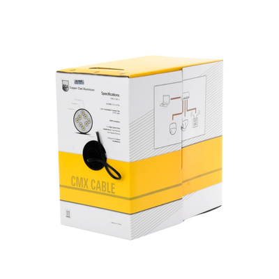 Bobina de Cable de 305 Metros (1000 Pies) Cat5e, Aleación de Cobre y Aluminio (CCA), Color Negro, Uso Interior | EP-CAT-5E-V2B