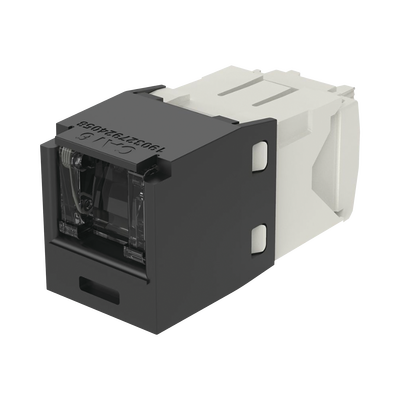 Conector Jack RJ45 Estilo TG con Ventana, Mini-Com, Categoría 6, de 8 Posiciones y 8 Cables, Color Negro | CJH688TGBL