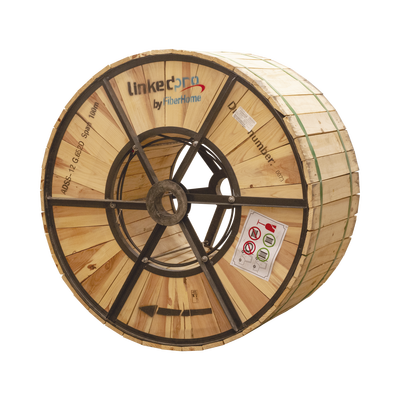 Carrete de 4 km de Fibra Óptica Aérea (ADSS) G.652D, Monomodo de 12 Hilos, Exterior, Span 100, Loose Tube | OC-ADSS-12C-S100/4KM