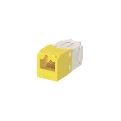 Conector Jack RJ45 Estilo TG, Mini-Com, Categoría 6, de 8 Posiciones y 8 Cables, Color Amarillo | CJ688TGYL