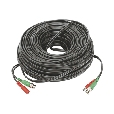 Cable Coaxial (BNC RG59) + Alimentación / SIAMES / 50 Metros (164 Pies) / 100% COBRE / Para Cámaras 4K / Uso Interior y Exterior | DIY-50M-HD