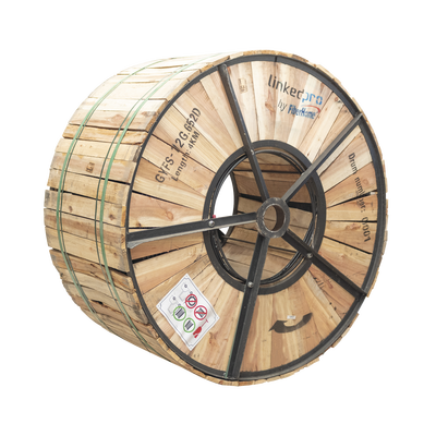 Carrete de 4 Kilómetros (13123.36 Pies) de Fibra Óptica para Exterior G.652D, Armada, Monomodo de 12 Hilos, Loose Tube, Color Negro, para Instalación en Ducto Subterráneo o Enterrado Directo | GYFS-12C/4KM