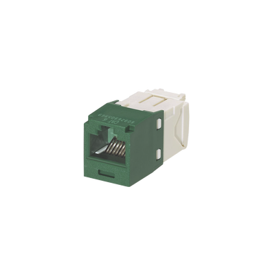 Conector Jack RJ45 Estilo TG, Mini-Com, Categoría 6, de 8 Posiciones y 8 Cables, Color Verde | CJ688TGGR