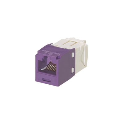 Conector Jack RJ45 Estilo TG, Mini-Com, Categoría 6, de 8 Posiciones y 8 Cables, Color Violeta | CJ688TGVL