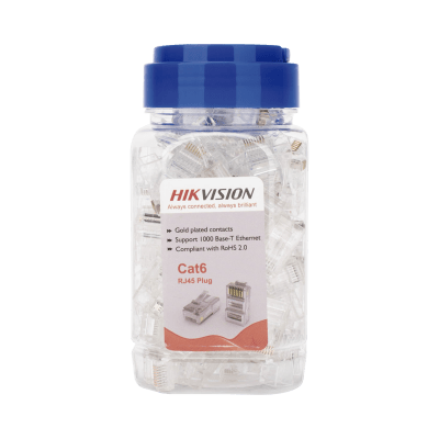 Bote con 100 Piezas de Plug Modular RJ45 / Cat 6 / Chapado en Oro a 15 Micras / Sin Blindaje / Facil Instalación / Uso Interior / Soporta Norma TIA-568B / Cumple con RoHS 2.0 | DS-1M6UA-15U