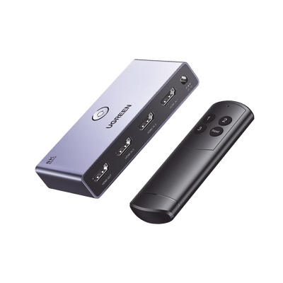 Switch (Splitter) 8K HDMI 2.1 / 3 Entradas 1 Salida / Incluye Control Remoto / Soporta 8K@60Hz 4K@120Hz 4K@60Hz 3D / HDR / HDCP 2.3 / Carcasa de Aluminio. | 15604