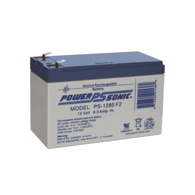 Batería 12V, 8AH, Para Respaldo, Tecnologías AGM/VRLA, 5 Años Vida Útil, Terminales F2, Reconocida UL | PS-1280-F2