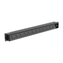 PDU Básico para Distribución de Energía, Enchufe de Entrada NEMA 5-20P, Con 12 Contactos NEMA 5-20R, Instalación Horizontal de 19in, 1UR, 20 Amp, 120 Vca | P12B19M
