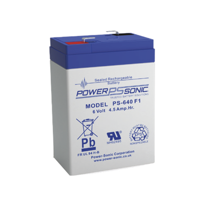 Batería 6V, 4.5AH, Para Respaldo, Tecnologías AGM/VRLA, 5 Años Vida Útil, Terminales F1, Reconocida UL | PS-640-F1