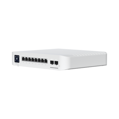 Switch UniFi Pro 8 PoE Administrable Capa 3, 8 puertos GbE / (6) puertos POE+ af/at y (2) puertos POE++ 802.3bt / (2) puertos SFP+ 10G / 120W de presupuesto POE | USW-PRO-8-POE