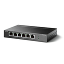 Switch PoE no Administrable de escritorio / 6 puertos 10/100 Mbps / 4 puertos PoE af/at / Presupuesto 67 W / Modo Extensor hasta 250 m / Calidad video prioritaria | TLSF1006P