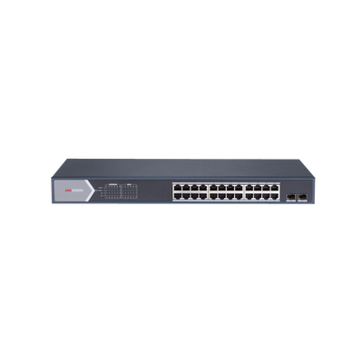 Switch Gigabit PoE+ / Administrable / 24 Puertos 1000 Mbps PoE+ / 2 Puertos SFP / Configuración Remota desde Hik-PartnerPro / PoE Extendido 250 Metros / 370 Watts | DS-3E1526P-SI
