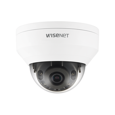 Cámara IP Tipo Domo Antivandálica 5 Megapíxel / Lente 2.8 mm / IR 20M / WDR 120db / Exterior IP66 / H.265 & WiseStream | QNV-8010R