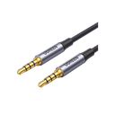 Cable Auxiliar de 3.5mm / Cable Audio Estéreo / Núcleo de Alambre de Cobre Esmaltado / Carcasa de Aluminio Azul + Nylon Trenzado /  Soporta Micrófono / 2 Metros | 20782