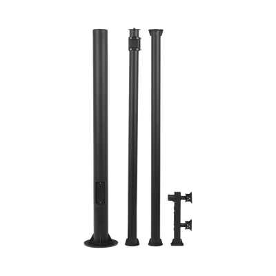 Poste Seccionado de 6 Metros / Tubos Mas Gruesos / Especializado para la Instalación de Videovigilancia / Incluye Base de Cimentación y Brazo para Cámara PTZ / Color Negro | XGA-POLE-6MS