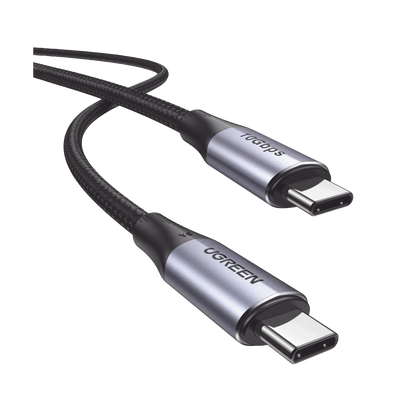 Cable USB-C a USB-C 3.2 Thunderbolt | 1 Metro | 240W | 10 Gbps | 480 Mbps | Soporta Video 4K@60Hz| Chip E-Market Inteligente | Carcasa de Aluminio | Nylon Trenzado | Blindaje de 4 capas. | 80150