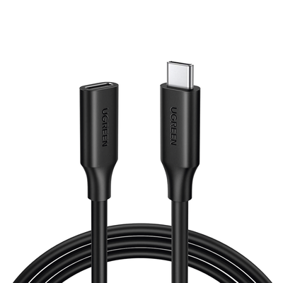 Cable USB-C Macho a USB-C Hembra | 1metro | USB-C 3.1 Gen 2 | Compatible con Thunderbolt 3 | TPE |  Transferencia de Datos 10 Gbps | Soporta hasta 100W para Carga Rápida |  Reversible. | 10387