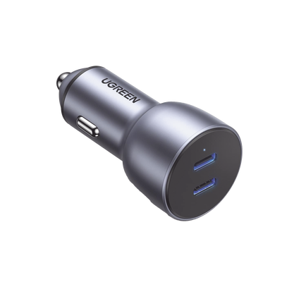 Cargador de Auto de 40W / 2 Puertos USB-C / 20 Watts por Puerto / Compatible con Vehículos de 12 y 24 VCD / Chip Inteligente / Diseño Compacto / Multi protección / Aleación de Aluminio | 70594