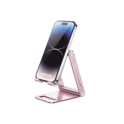 Soporte para Teléfono Celular de Aluminio / Angulo Ajustable / Amplia Compatibilidad con dispositivos de 4.7'' a 7.9'' / Antideslizante / Antiarañazos / Plegable / Color Rosa | 90460