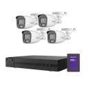 Kit TurboHD 1080p + SSD 500 GB / DVR 4 Canales / 4 Cámaras Bala ColorVu con Micrófono Integrado / Fuente de Poder / Accesorios de Instalación | HL-1080-CV/A/512GB