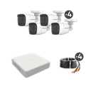 (MICRÓFONO Integrado) Kit TurboHD 1080p Lite / DVR 4 canales / Audio por Coaxitron / 4 Cámaras Bala de Metal con Micrófono Integrado | B8-KIT-MIC