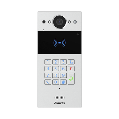 Videoportero SIP / Teclado y Lector de Tarjeta / Notificación App / Notificación Llamada Telefónica / Configuración en la Nube / POE / IP65 / Cámara de 2 MP / NFC / PIN Temporal para Visitas / Control de 2 Puertas | R20KSIP