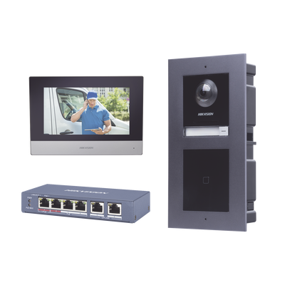 KIT de Videoportero IP con llamada a App de Smartphone y Lector de Tarjetas EM / 2da Generación (Modular) / Montaje para EMPOTRAR incluido | DSKIS601-V2