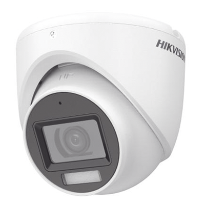 [Dual Light + ColorVu] Turret TURBOHD 2 Megapixel (1080p) / Lente 2.8 mm / 30 mts IR + 20 mts Luz Blanca / Gran Angular 101° / Exterior IP67 / Micrófono Integrado /  4 Tecnologías /  Metal | DS-2CE76D0T-LMFS