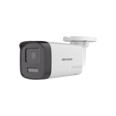 [Audio Bidireccional + Dual Light + ColorVu] Bala TURBOHD 4K (8 Megapixel) / Lente 2.8 mm / 40 mts IR EXIR + 40 mts Luz Blanca / Micrófono y Bocina Integrado / Exterior IP67 / Metal / dWDR | DS-2CE17U0-TLTS