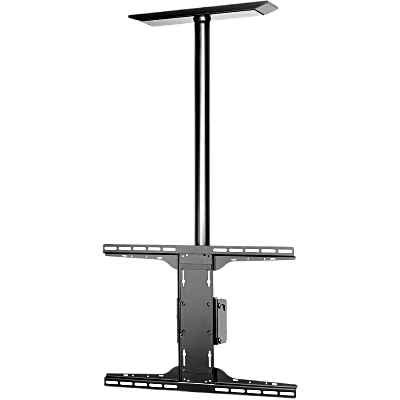 Soporte de techo universal para Pantallas de 32" a 90" / Capacidad de Carga 68.2 kg / Patrón de Montaje hasta 600 x 400 mm / Columna de Aluminio de 36" / Inclinación Ajustable -5° a 20° | PLCM-UNL-CP