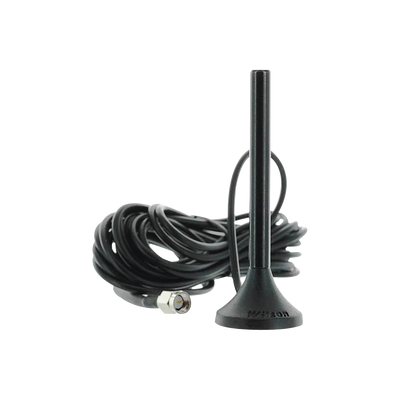 Antena Mini de Montaje Magnético, con cable RG174 y conector SMA macho | Rango de Frecuencias 700-960 MHz, 1710-2270 MHz | Ganancia Máxima 3.1 dB | 301-126