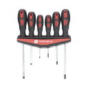 Juego de 6 desarmadores CrV con organizador y Mango Bicolor. | PST-H020-07