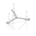 Brida para sujeción de retenida compatible con tramos STZ45, Galvanizado electrolítico. | SJB-45