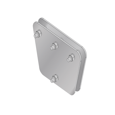 Placas igualadoras con tornillería y separadores, para 3 retenidas. Galvanizado en inmersión (20x20x30 cm). | SP-202030-G