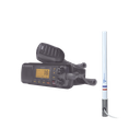 Kit de radio UM385BK | mas antena marina de fibra de vidrio TX-5101SYS/10M fabricada en fibra de vidrio con base roscable de acero inoxidable | UM-385BK/KIT5101