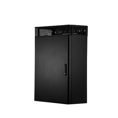 Gabinete de Montaje en Pared TrueEdge™, Con 6 UR para Equipo Activo y 6 UR para Paneles de Parcheo, Fabricado en Acero, Color Negro | WME6BL