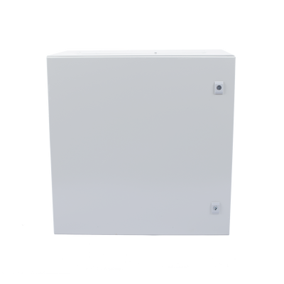 Gabinete de Acero IP66 Uso en Intemperie (600 x 600 x 300 mm) con Placa Trasera Interior Metálica y Compuerta Inferior Atornillable (Incluye Chapa y Llave T). | PST-6060-30A