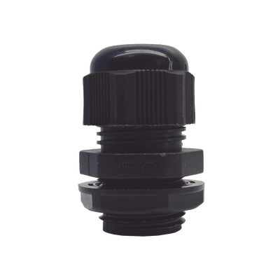 Conector Plástico Negro Tipo Glándula para Rosca NPT 1/2" | TXG-PG-12NBK